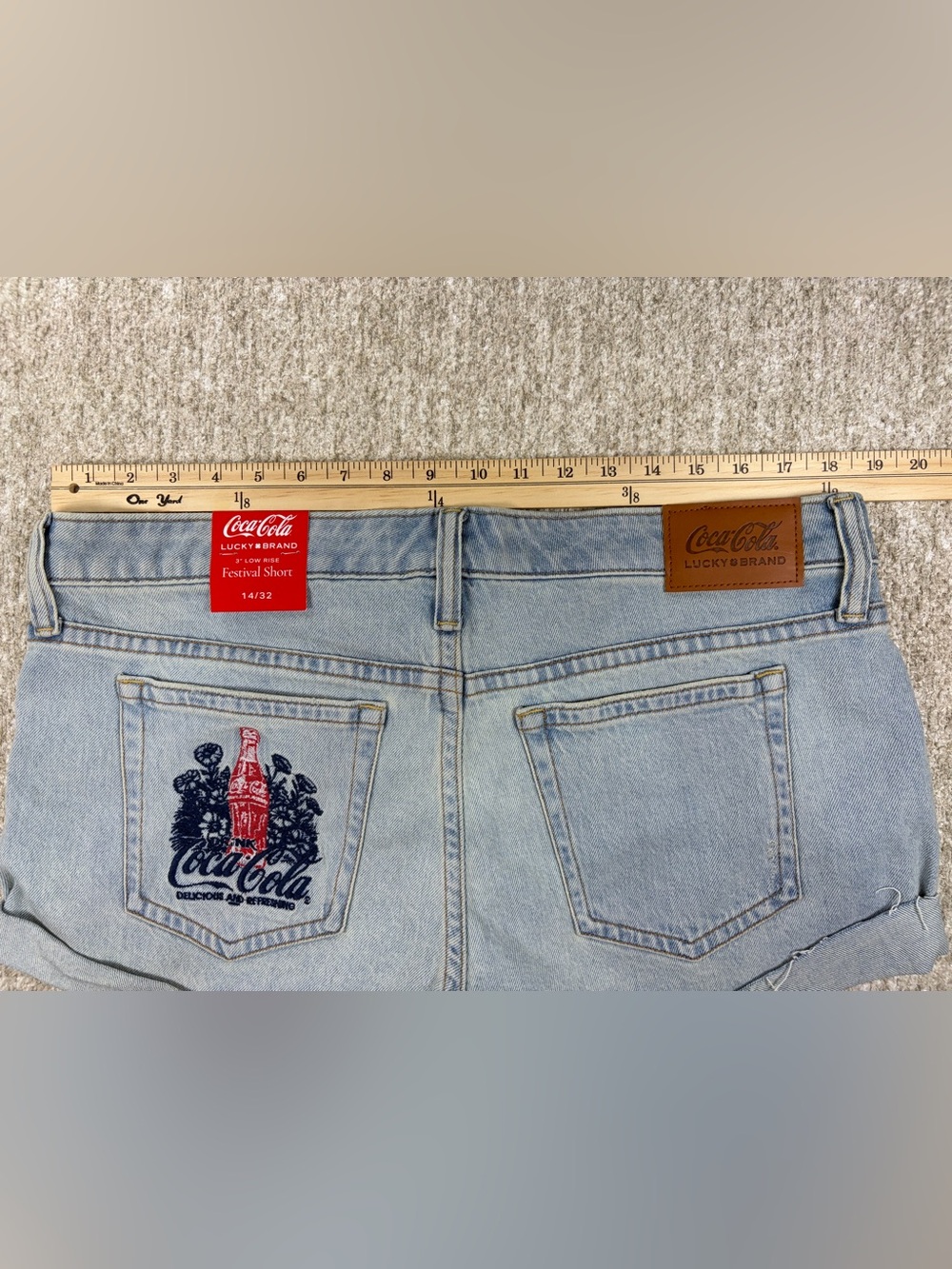Lucky Brand Coca-Cola Denim Festival Cutoff Shorts Low Rise NWT - Picture 8 of 8